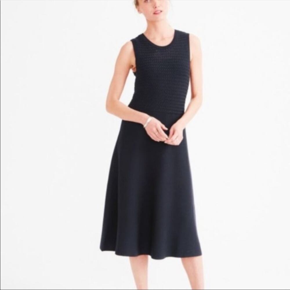Eileen Fisher Sleeveless Gray Washable Wool Textured Knit Dress Women’s Size S
